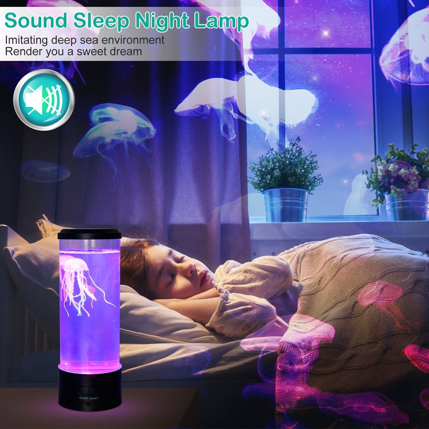 Jellyfish Lava Lamp Multicolor Changing Mood Night Light __stock:50 Indoor Lighting refund_fee:1200 Warranty