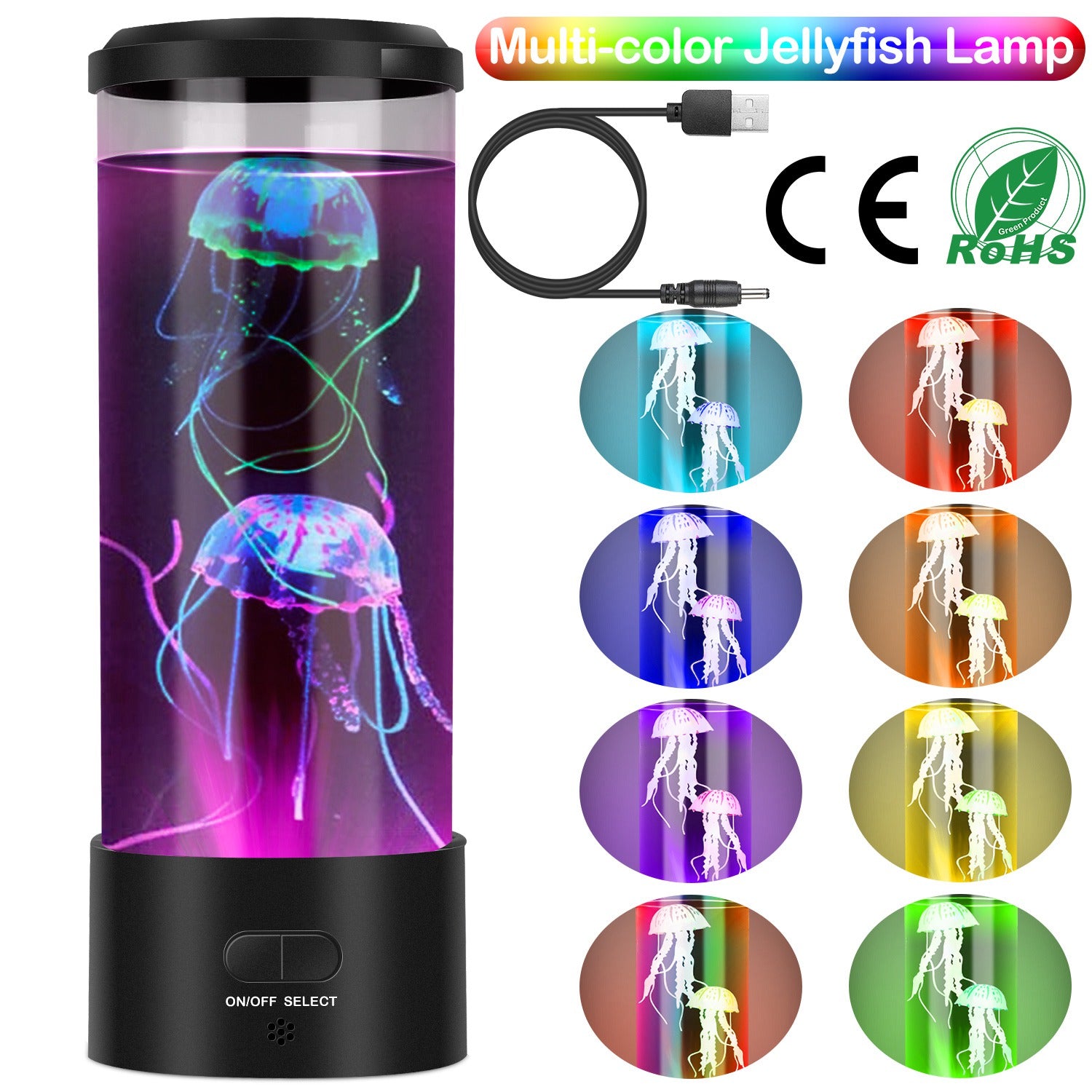 Jellyfish Lava Lamp Multicolor Changing Mood Night Light __stock:50 Indoor Lighting refund_fee:1200 Warranty