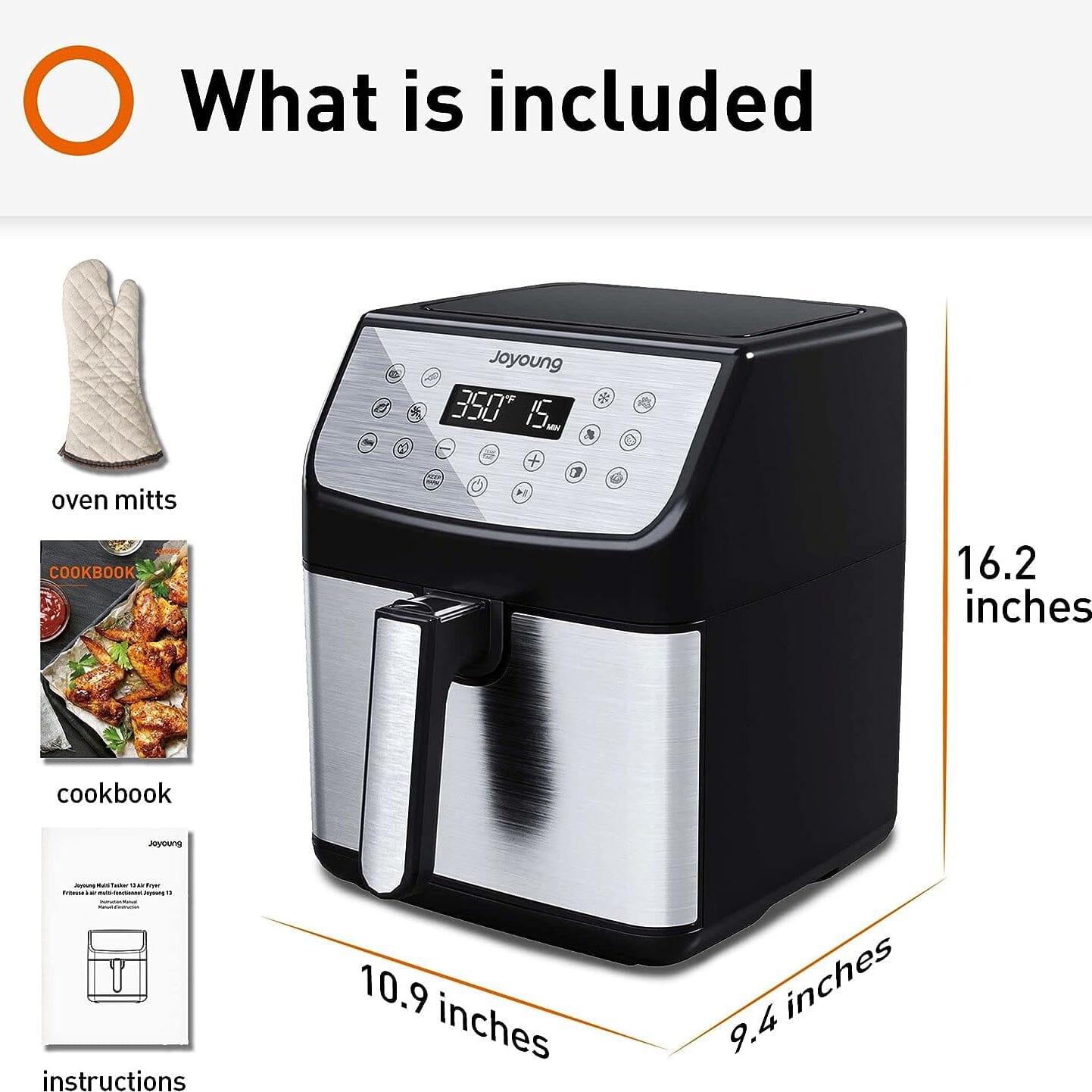 JOYOUNG Air Fryer 5.8QT Detachable Double Basket Air Fryer __stock:50 Kitchen & Dining refund_fee:2200 Warranty