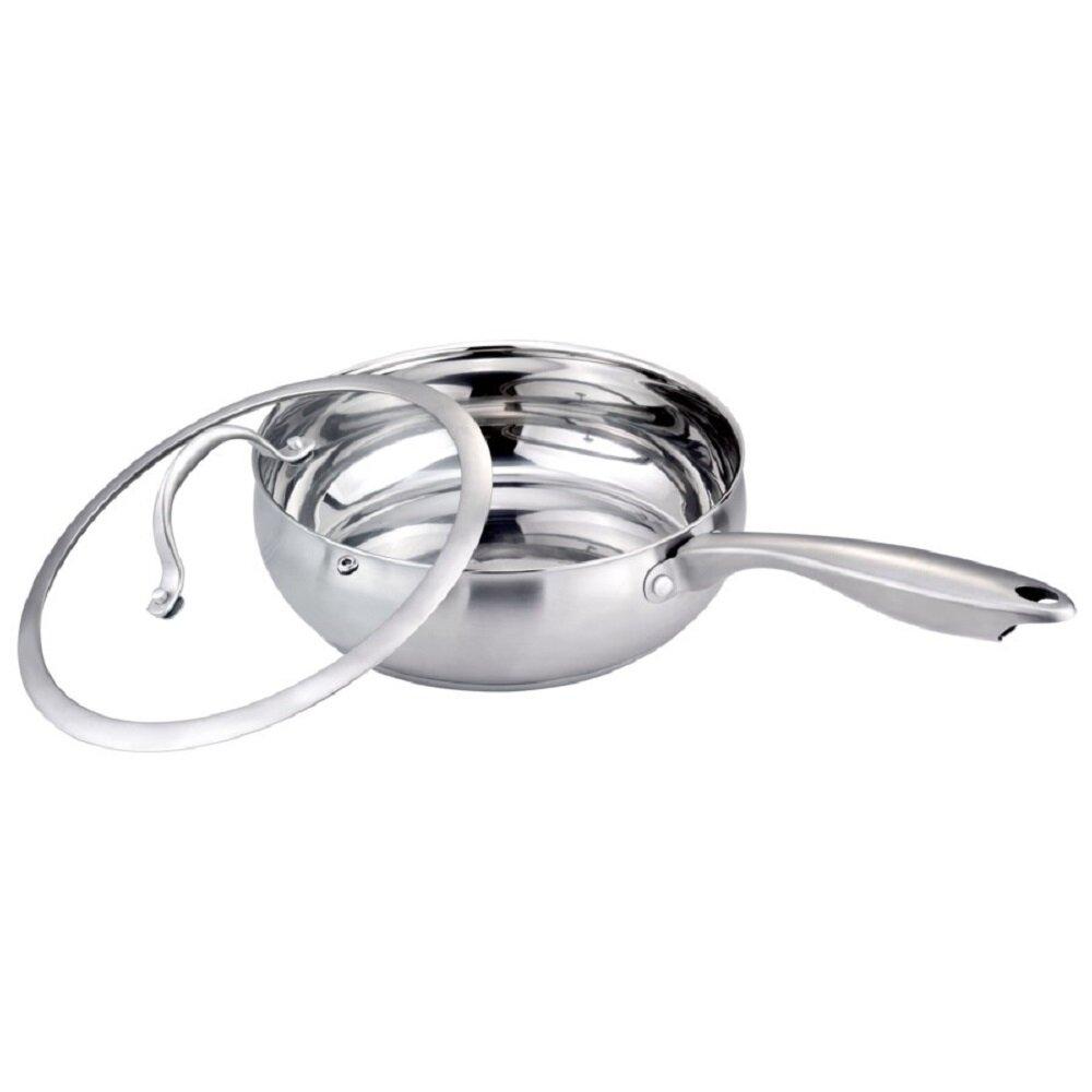 J&V Textiles Stainless Cookware 9.5-inch Fry Pan with Lid __stock:600 Kitchen & Dining refund_fee:1200