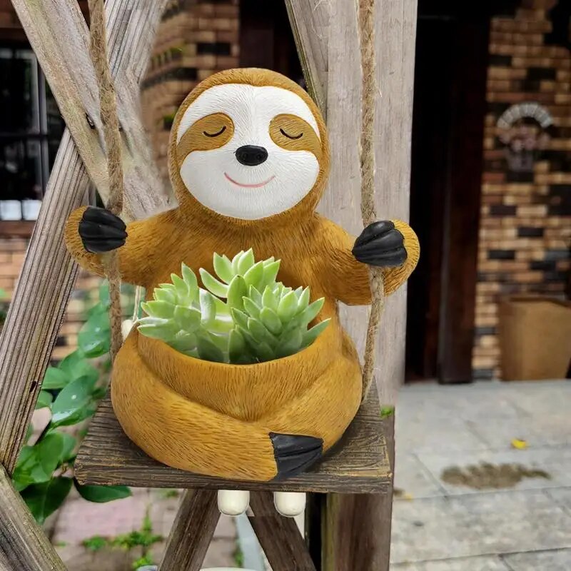Swing Sloth Flower Pot