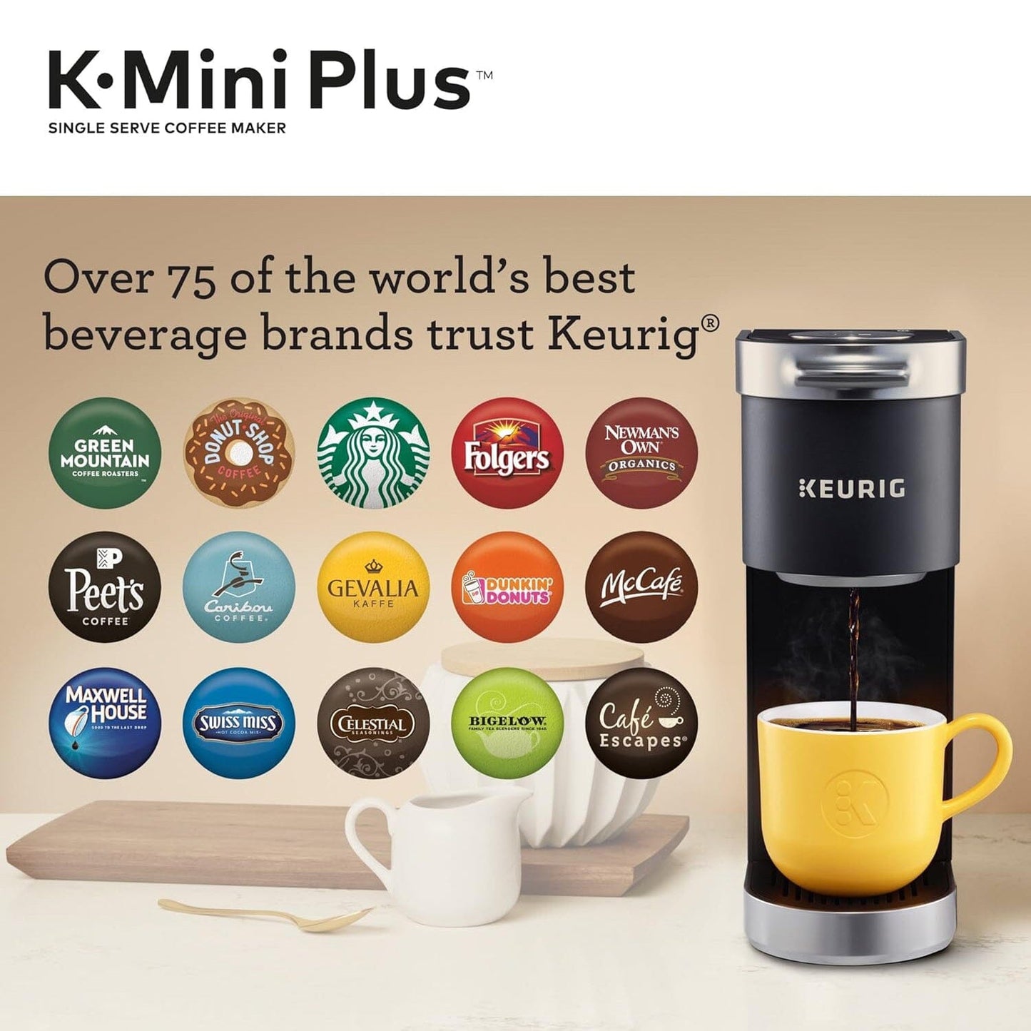 Keurig K-Mini Plus Single Serve K-Cup Pod Coffee Maker __stock:50 Kitchen & Dining Low stock refund_fee:2200 Refurbished Warranty