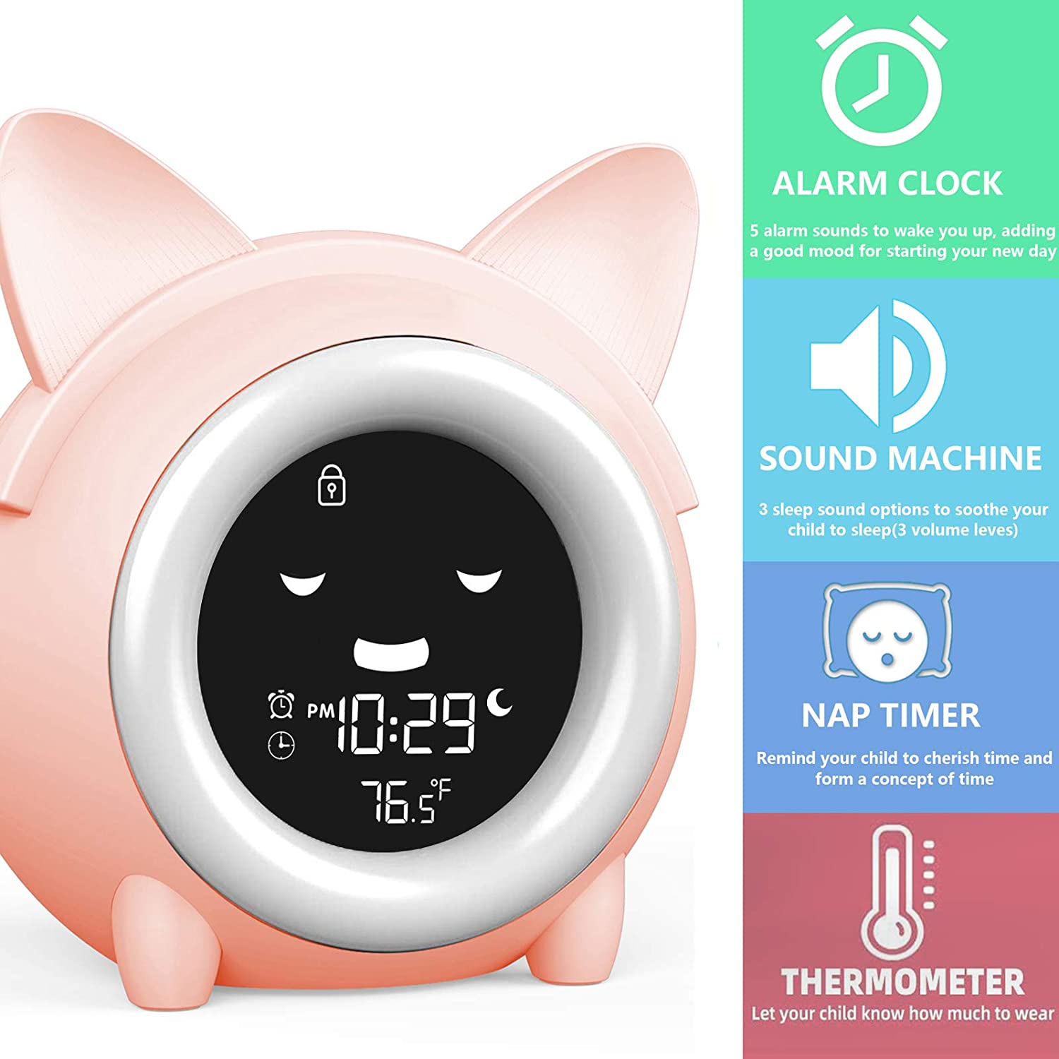 Kids Digital Alarm Clock with Night Light __stock:200 Household Appliances refund_fee:1200 Warranty