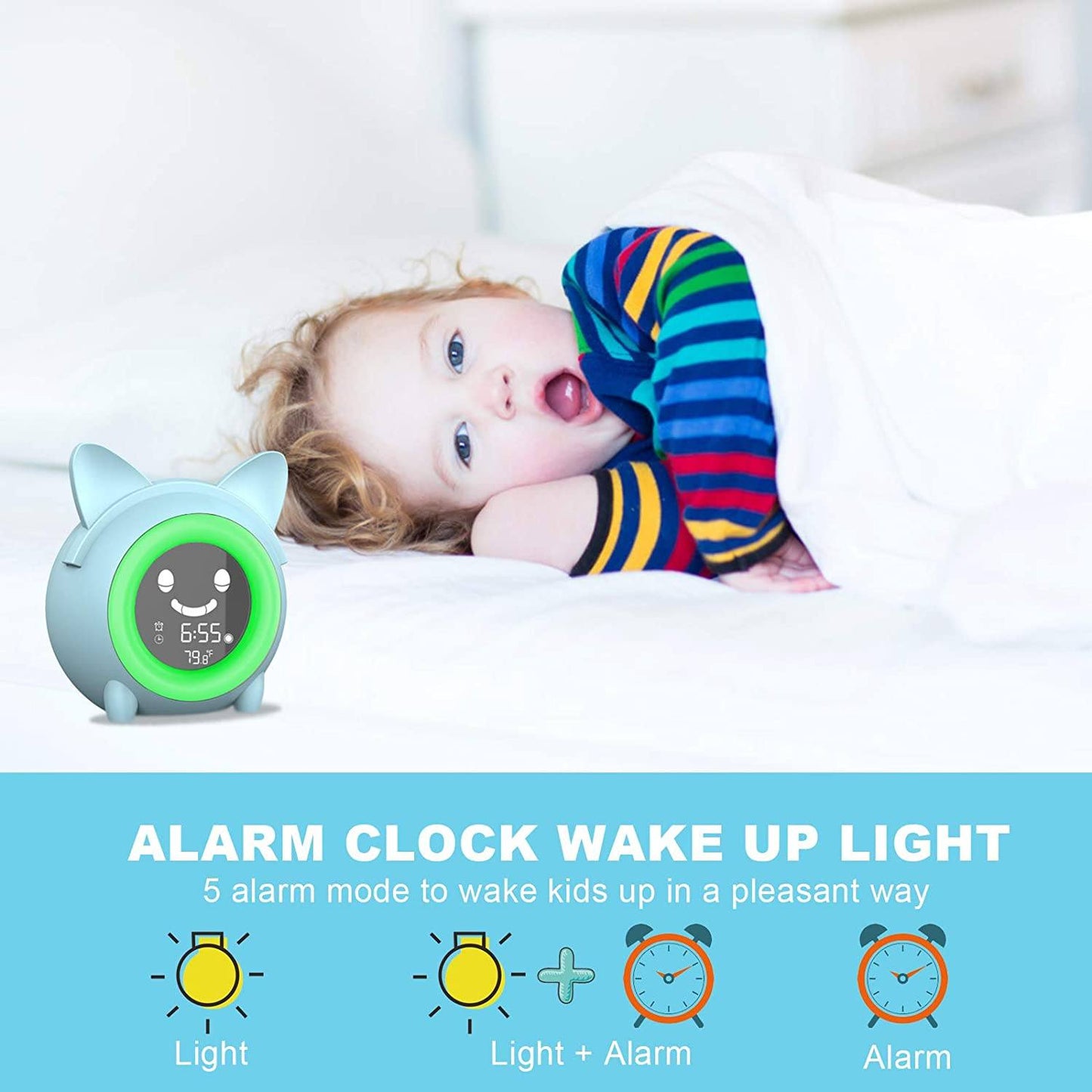 Kids Digital Alarm Clock with Night Light __stock:200 Household Appliances refund_fee:1200 Warranty