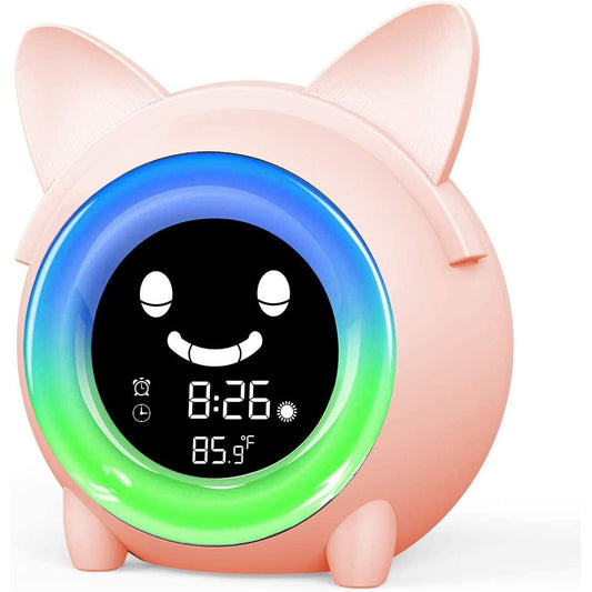 Kids Digital Alarm Clock with Night Light Pink __stock:200 Household Appliances refund_fee:1200 Warranty