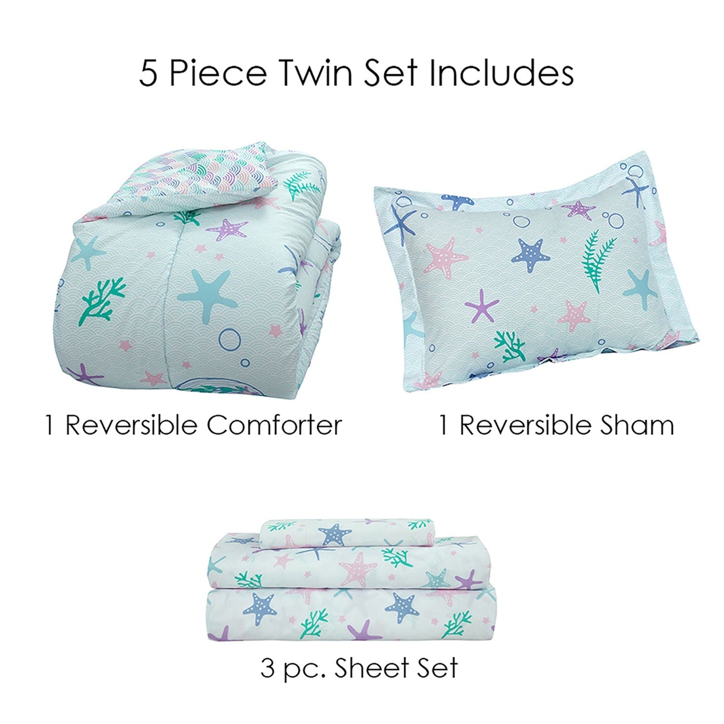 Kidz Mix Mystical Mermaid Bed in a Bag __label2:BOGO 30% OFF __stock:100 Bedding refund_fee:1800