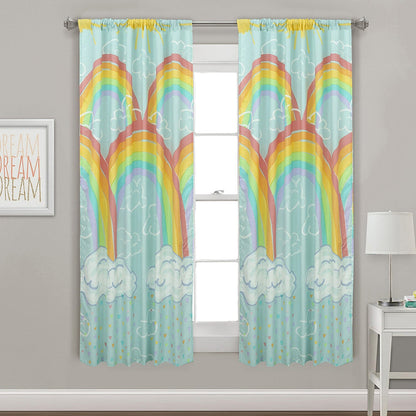 Kidz Mix Rainbow Clouds Window Panel Pair 63" __stock:100 Furniture and Décor refund_fee:1200