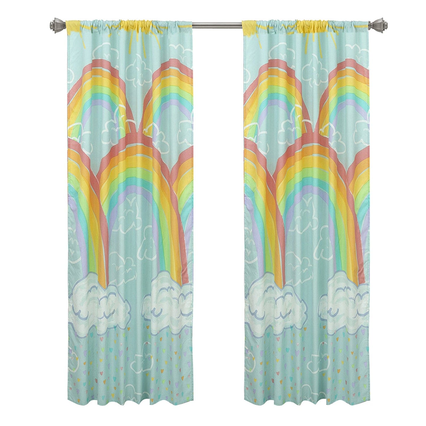 Kidz Mix Rainbow Clouds Window Panel Pair __stock:100 Furniture and Décor refund_fee:1200