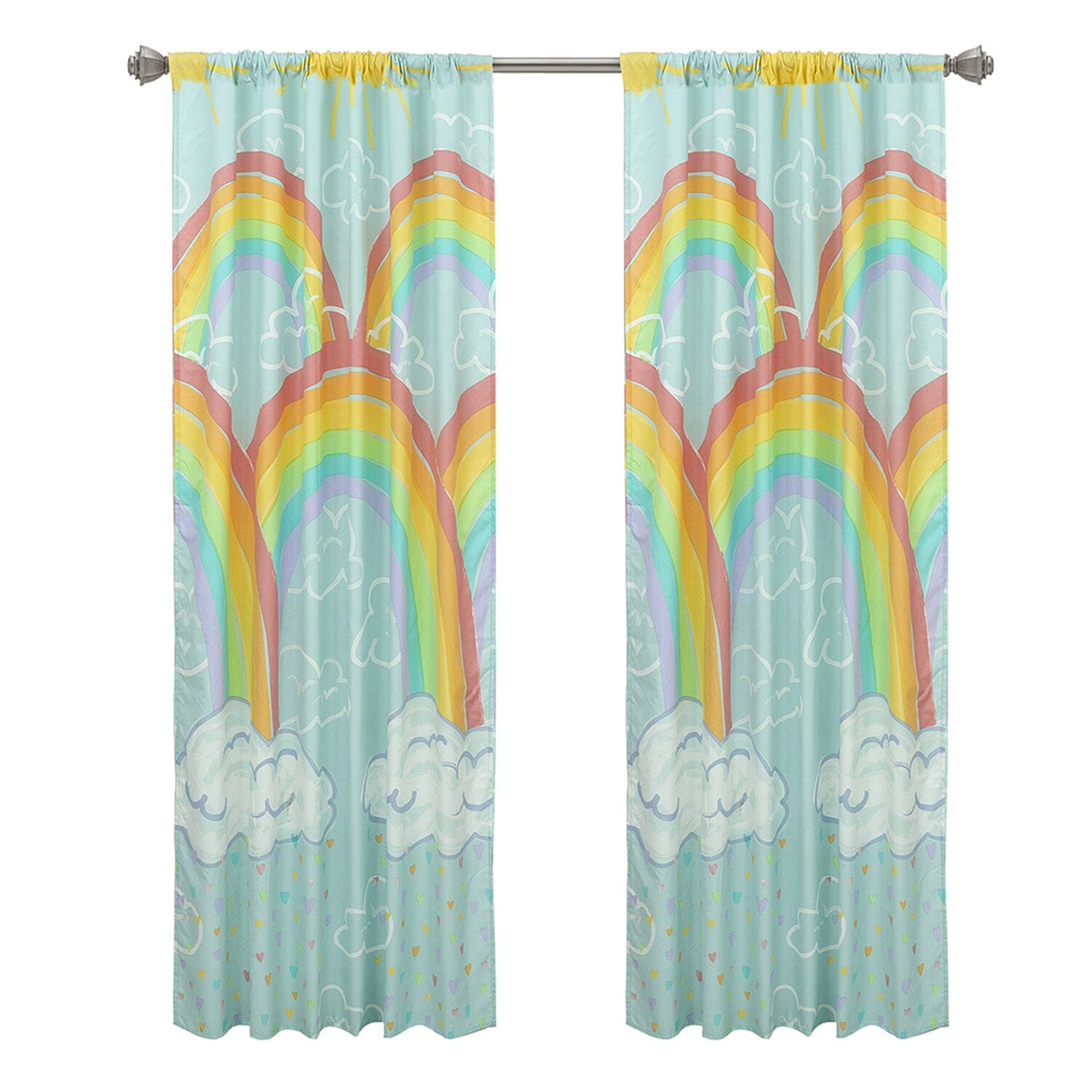 Kidz Mix Rainbow Clouds Window Panel Pair __stock:100 Furniture and Décor refund_fee:1200