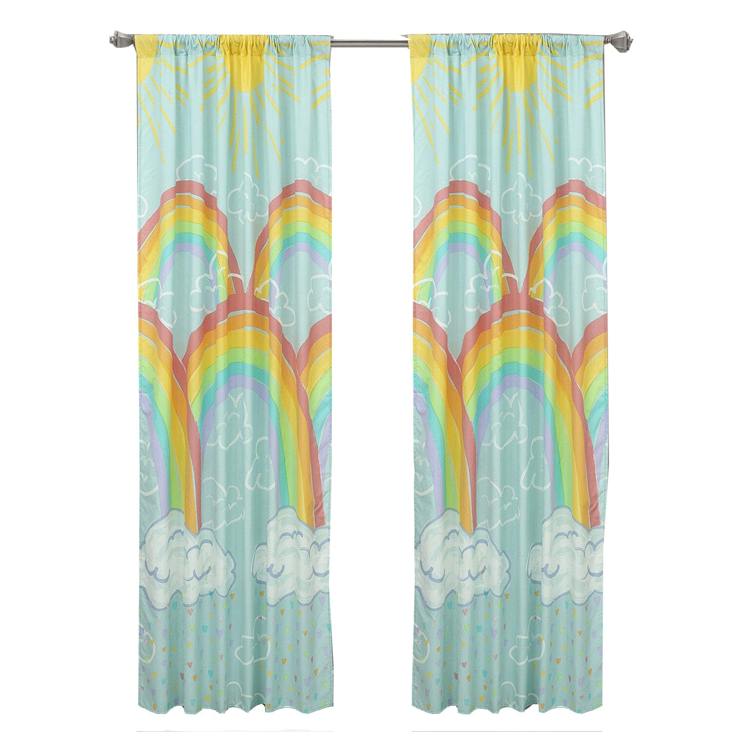 Kidz Mix Rainbow Clouds Window Panel Pair __stock:100 Furniture and Décor refund_fee:1200