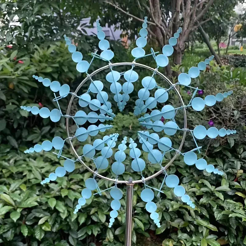 Kinetic Wind Sculptures & Spinners 3D Wind Spinner Wind Powered Wind Art Blue __stock:200 Garden & Patio refund_fee:1200