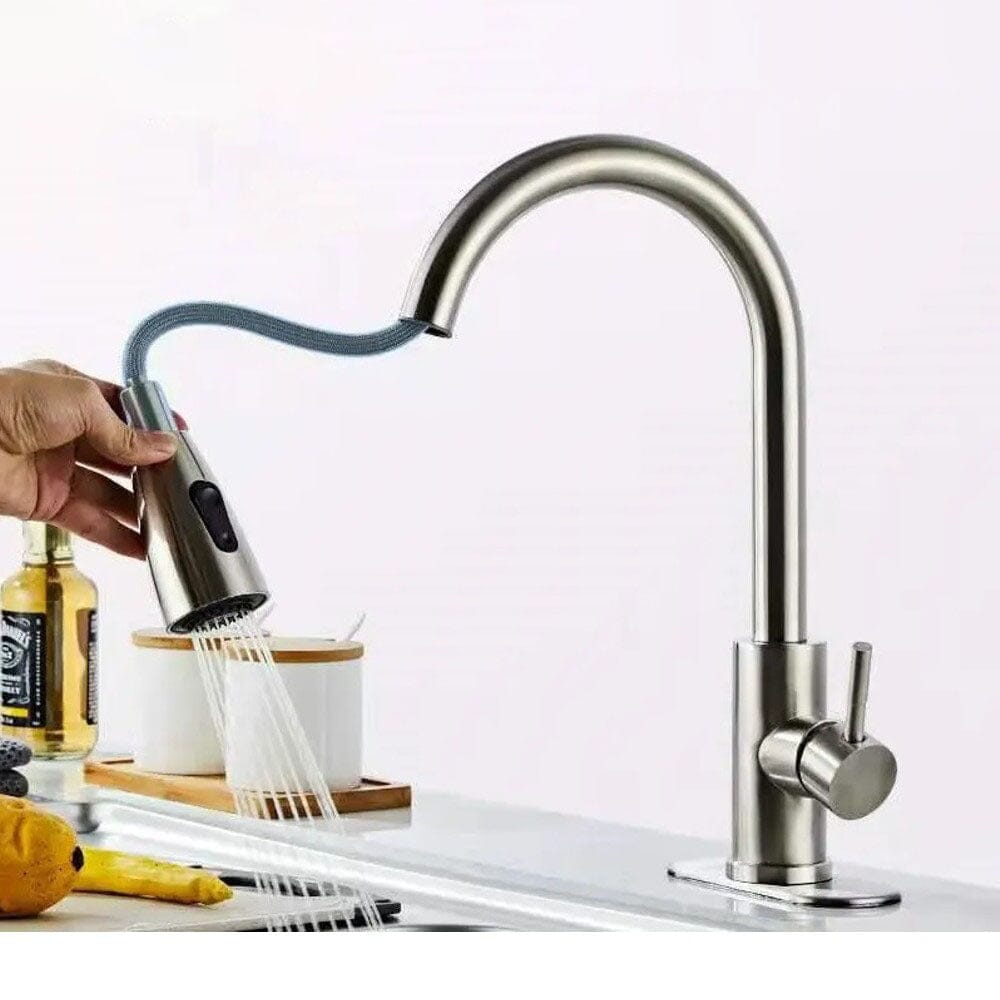 Kitchen Faucet Stainless Steel with Pull Down Sprayer Brushed Nickel __stock:100 Kitchen & Dining refund_fee:1200