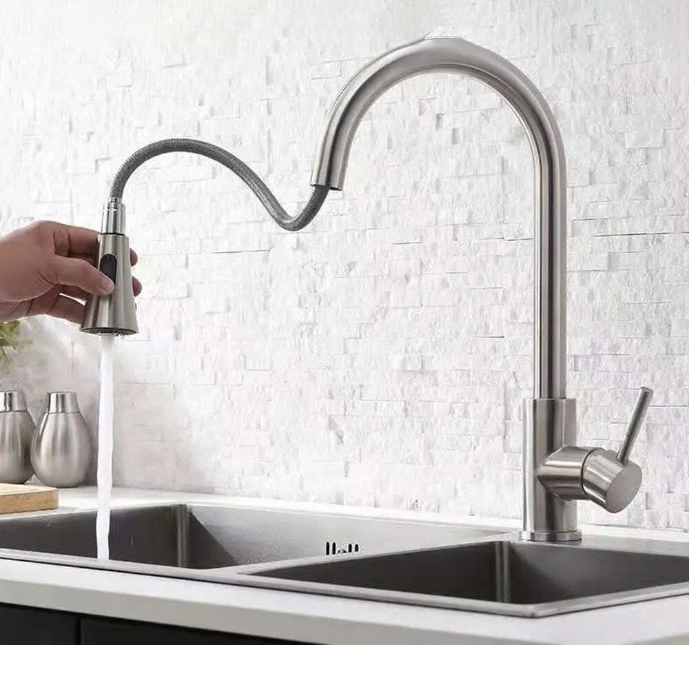 Kitchen Faucet Stainless Steel with Pull Down Sprayer Brushed Nickel __stock:100 Kitchen & Dining refund_fee:1200