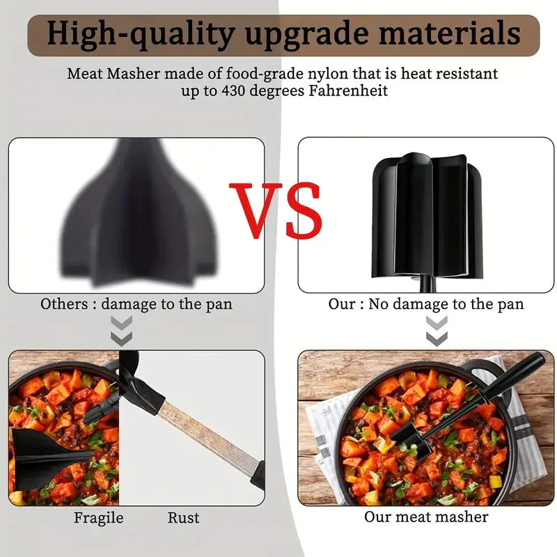 Kitchen Meat Chopper Ground Beef Masher Utensil Heat Resistant Non-Stick __stock:200 Kitchen & Dining refund_fee:800