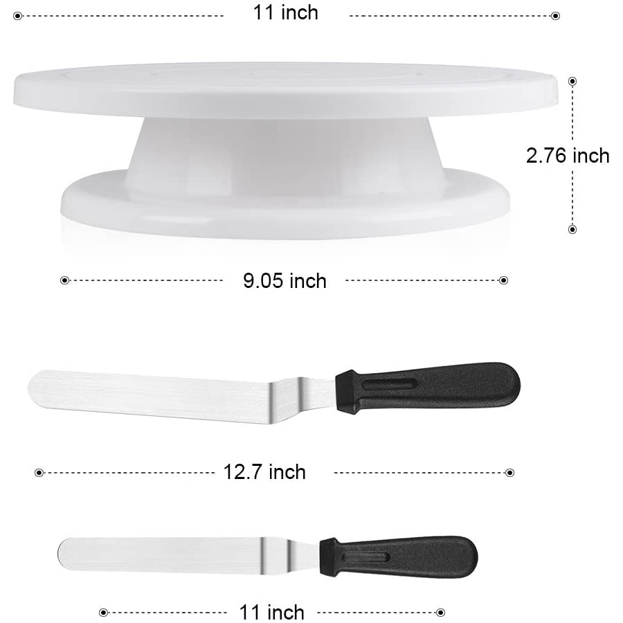 Kootek 11 Inch Rotating Cake Turntable with 2 Icing Spatula and 3 Icing Smoother __stock:200 Kitchen & Dining refund_fee:1200