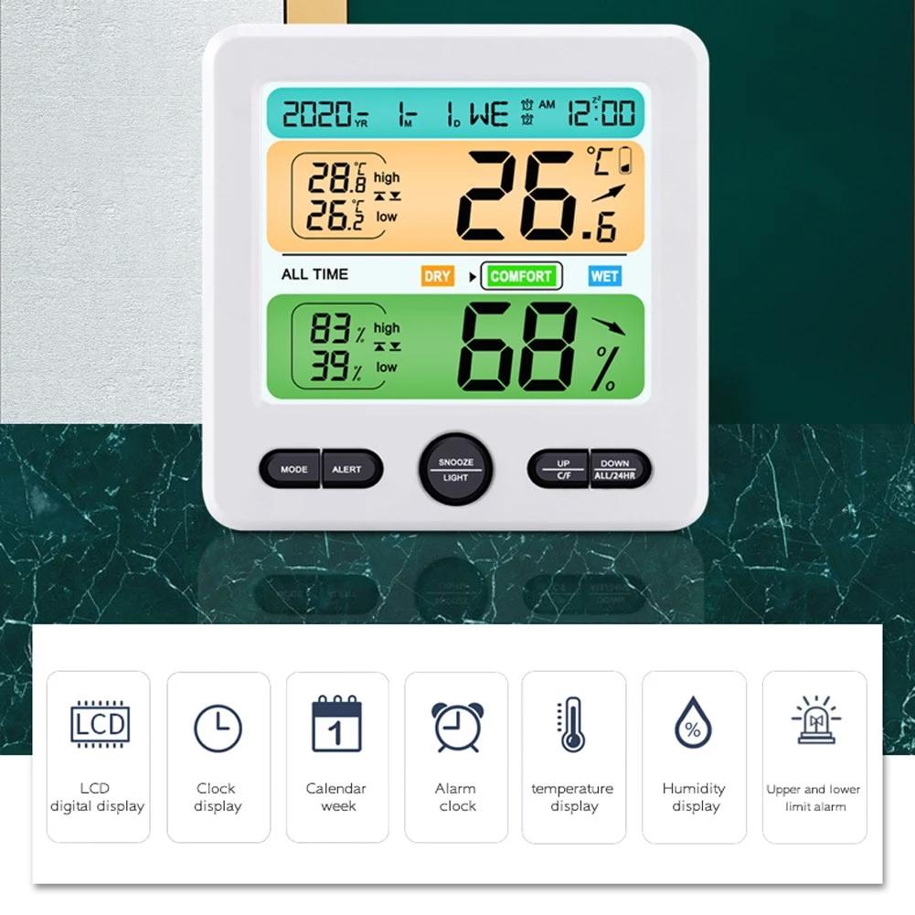 LCD Display Wall-Mounted Desktop Indoor High-Precision Temperature and Humidity Meter __stock:200 Household Appliances refund_fee:1200