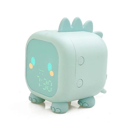 Led Cartoon Alarm Clock Voice Control Digital Light Green __stock:500 Household Appliances refund_fee:1200