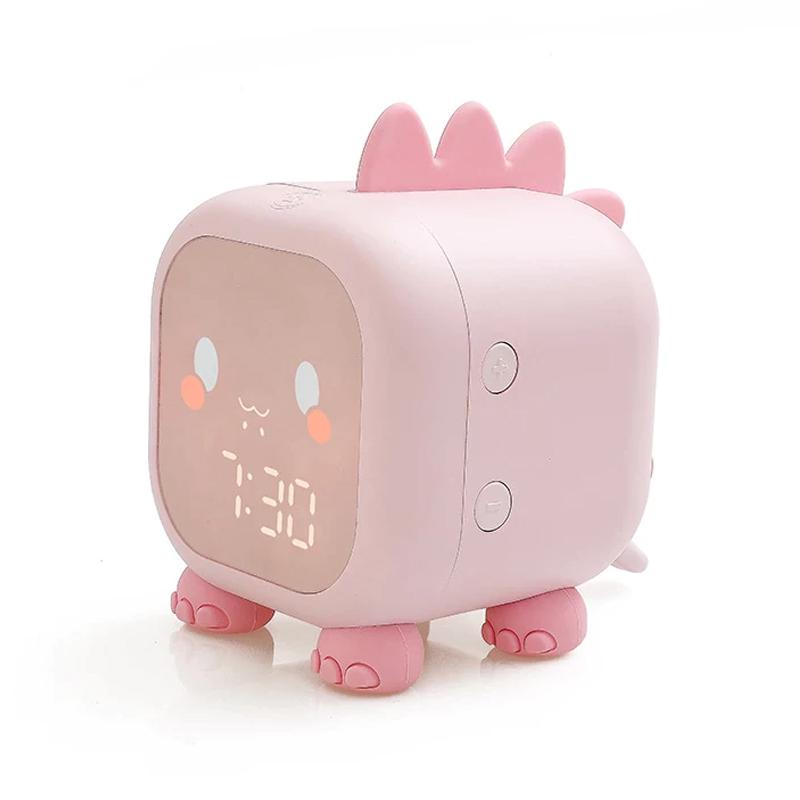 Led Cartoon Alarm Clock Voice Control Digital Pink __stock:500 Household Appliances refund_fee:1200