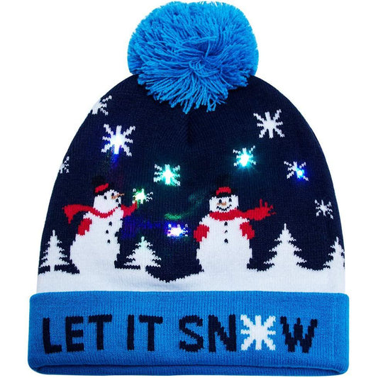 LED Christmas Knitted Hat Let it Snow __stock:100 Holiday Decor & Apparel refund_fee:800