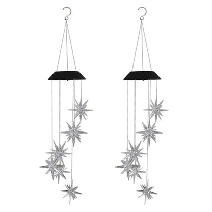 LED Color-Changing Solar Explosion Star Wind Chime __stock:300 refund_fee:800 String & Fairy Lights Warranty