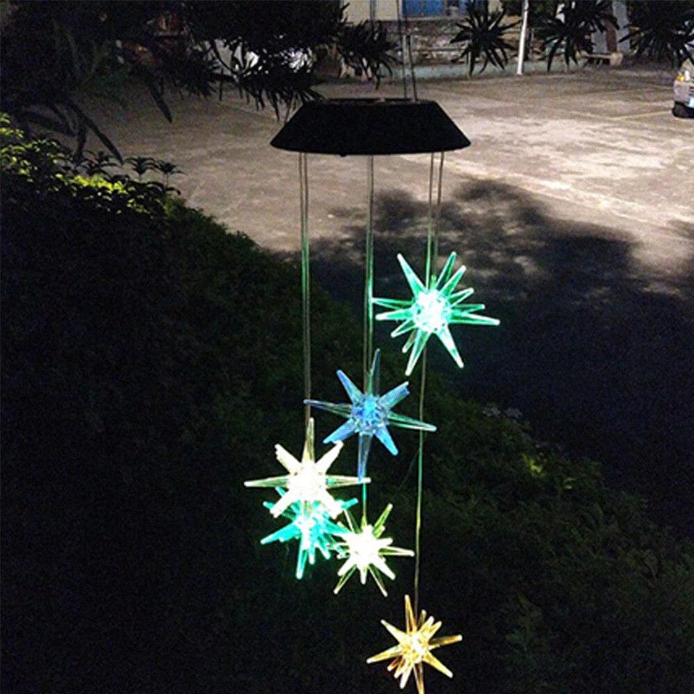 LED Color-Changing Solar Explosion Star Wind Chime __stock:300 refund_fee:800 String & Fairy Lights Warranty