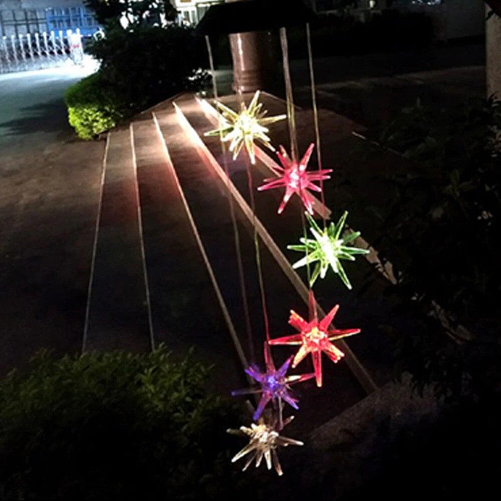 LED Color-Changing Solar Explosion Star Wind Chime __stock:300 refund_fee:800 String & Fairy Lights Warranty