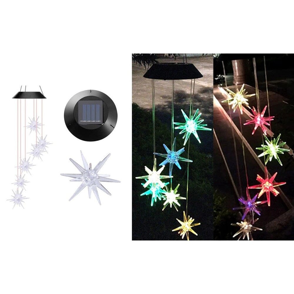 LED Color-Changing Solar Explosion Star Wind Chime __stock:300 refund_fee:800 String & Fairy Lights Warranty