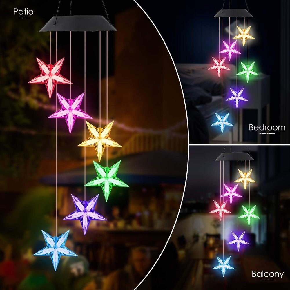 LED Color-Changing Solar Power Ball Wind Chime __stock:750 refund_fee:800 String & Fairy Lights Warranty