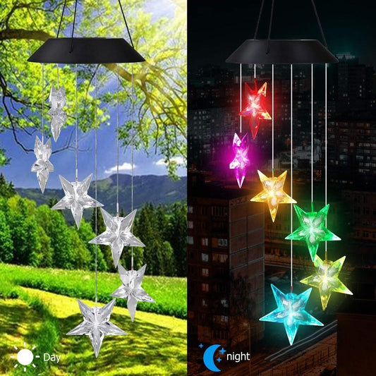 LED Color-Changing Solar Power Ball Wind Chime __stock:750 refund_fee:800 String & Fairy Lights Warranty