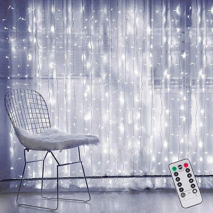 LED Curtain String Lights Home Decor Lights Cool White __stock:200 refund_fee:800 String & Fairy Lights Warranty