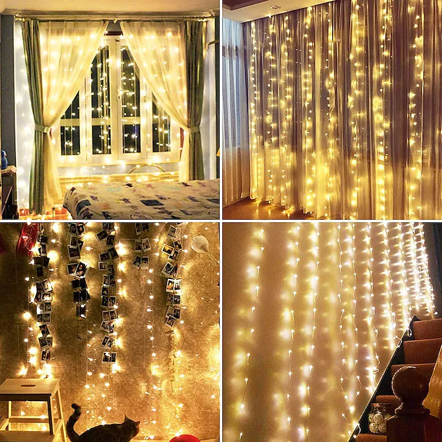 LED Curtain String Lights Home Decor Lights __stock:200 refund_fee:800 String & Fairy Lights Warranty