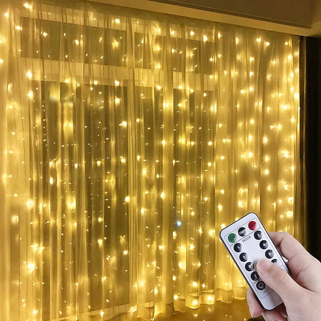 LED Curtain String Lights Home Decor Lights Warm White __stock:200 refund_fee:800 String & Fairy Lights Warranty