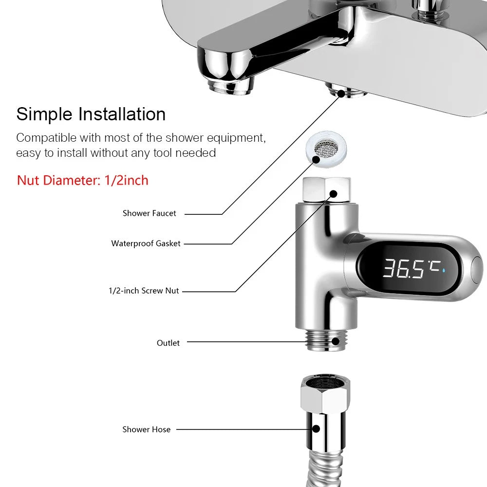 LED Digital Shower Thermometer __stock:200 Bath refund_fee:1200 Warranty