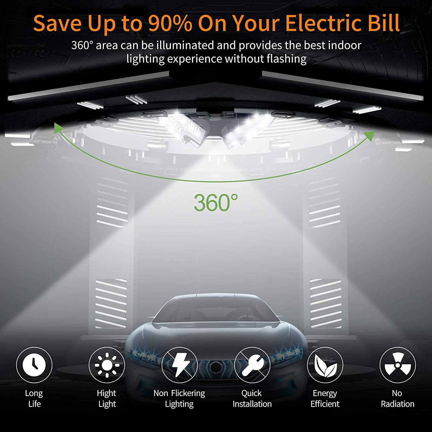 LED Garage Ceiling 360° Lighting with 576 LEDs __stock:500 Indoor Lighting refund_fee:1800 Warranty