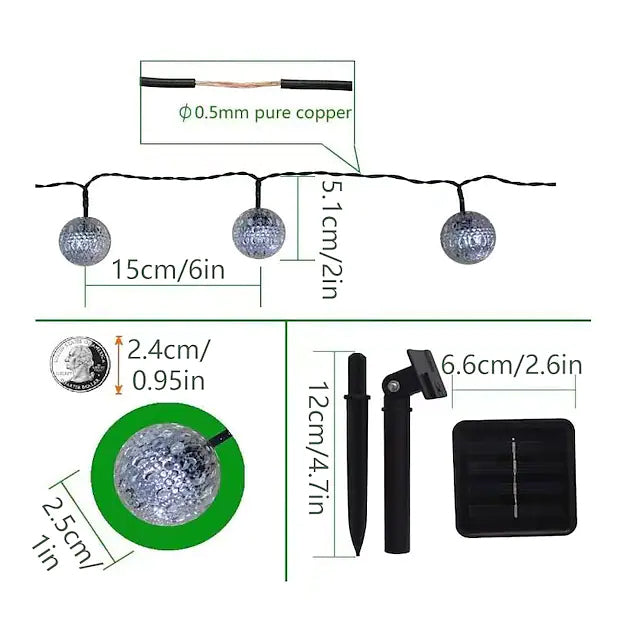 LED Outdoor Solar String Lights __stock:200 refund_fee:800 String & Fairy Lights Warranty