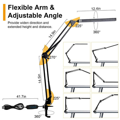 LED Reading Desk Lamp with Clamp Adjustable Swing Arm __stock:50 Indoor Lighting Low stock refund_fee:1200 Warranty