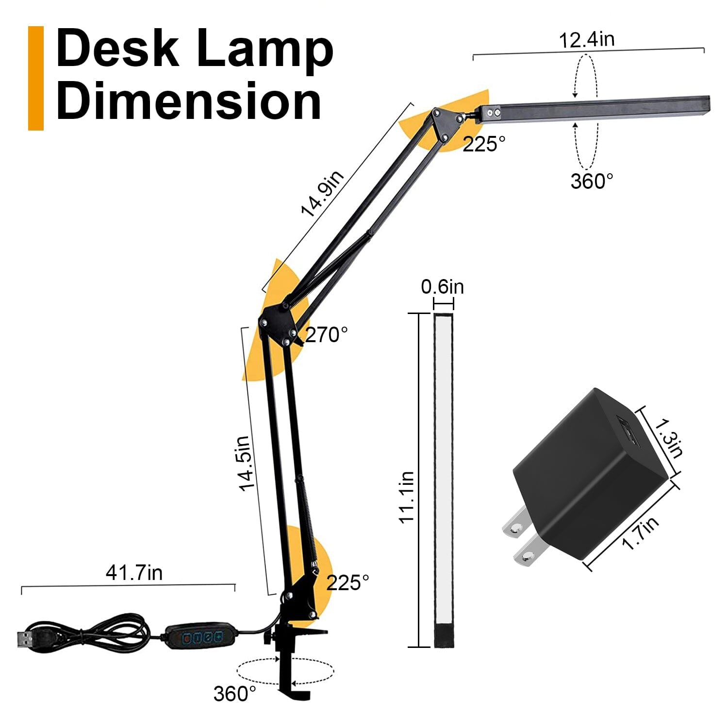 LED Reading Desk Lamp with Clamp Adjustable Swing Arm __stock:50 Indoor Lighting Low stock refund_fee:1200 Warranty