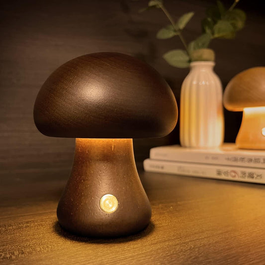 LED Rechargeable Creative Mushroom Table Lamp Dark Brown S __stock:200 Indoor Lighting refund_fee:1200 Warranty