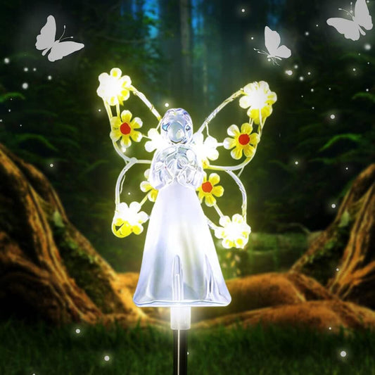 LED Solar Angel Garden Stake Lights Yellow __stock:200 Outdoor Lighting refund_fee:1200 Warranty