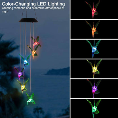 LED Solar Hummingbird Wind Chime __stock:500 Holiday refund_fee:800 String & Fairy Lights Warranty