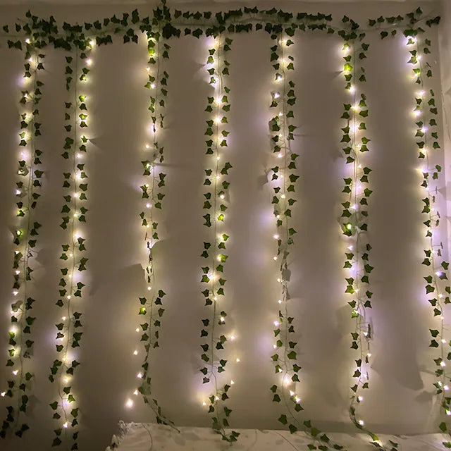 LED Solar Ivy Leaf String Light __stock:200 refund_fee:800 String & Fairy Lights Warranty