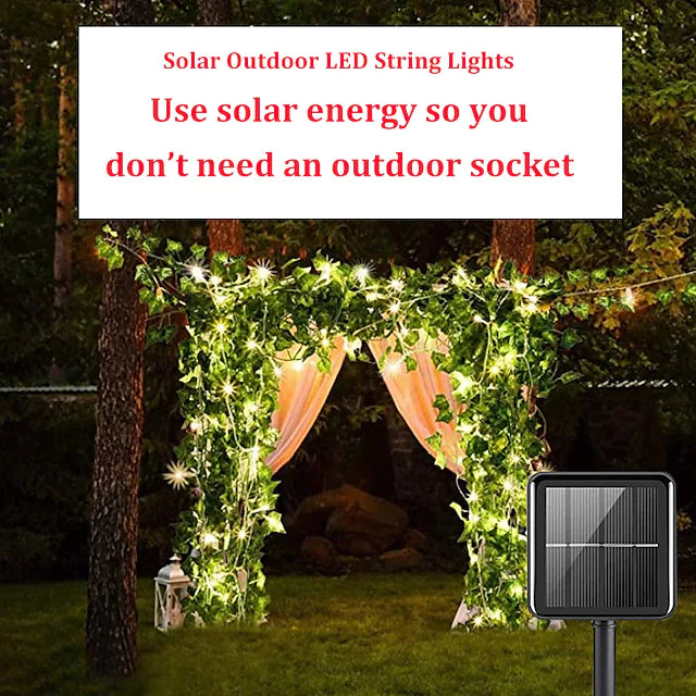 LED Solar Ivy Leaf String Light __stock:200 refund_fee:800 String & Fairy Lights Warranty