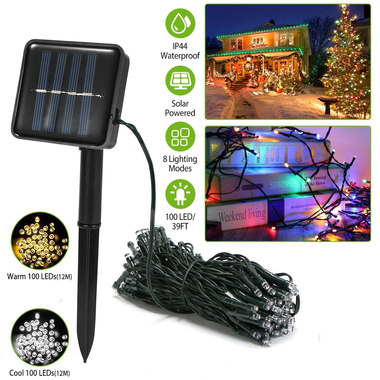 LED Solar Power Fairy String Lights __stock:150 Holiday refund_fee:1200 String & Fairy Lights Warranty