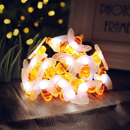 LED Solar String Bee Lights 30 Honeybees Holiday refund_fee:1200 String & Fairy Lights Warranty