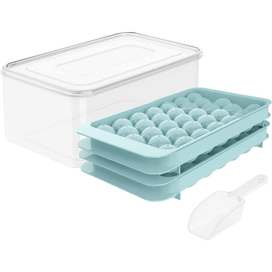 Lid & Bin Ice Ball Maker Mold for Freezer __stock:200 Kitchen & Dining refund_fee:1200