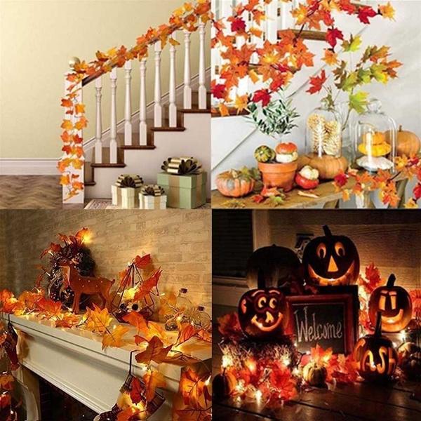 Lighted Fall Garland 40 LED String Light Holiday Decor & Apparel refund_fee:800 Warranty