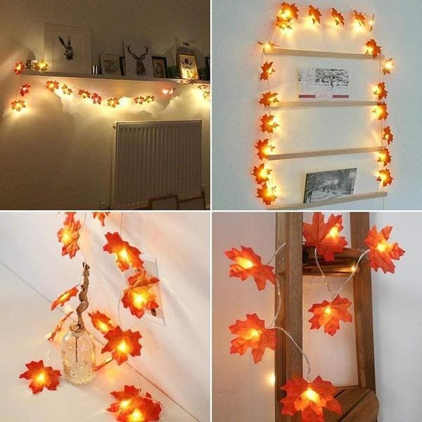 Lighted Fall Garland 40 LED String Light Holiday Decor & Apparel refund_fee:800 Warranty