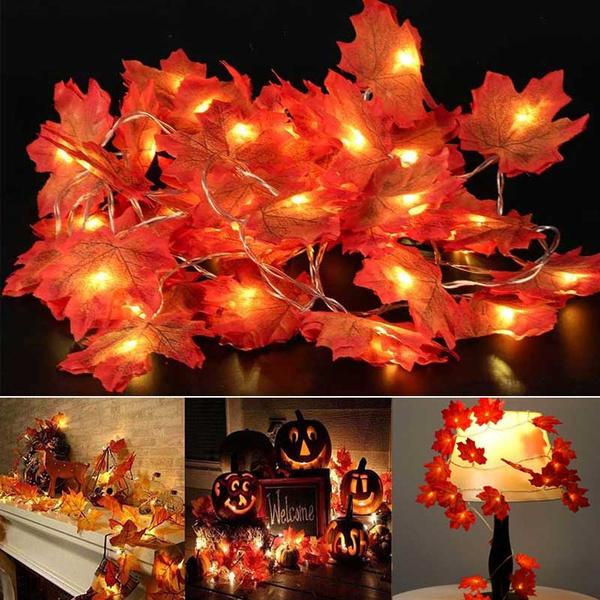 Lighted Fall Garland 40 LED String Light Holiday Decor & Apparel refund_fee:800 Warranty