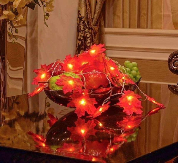 Lighted Fall Garland 40 LED String Light Holiday Decor & Apparel refund_fee:800 Warranty