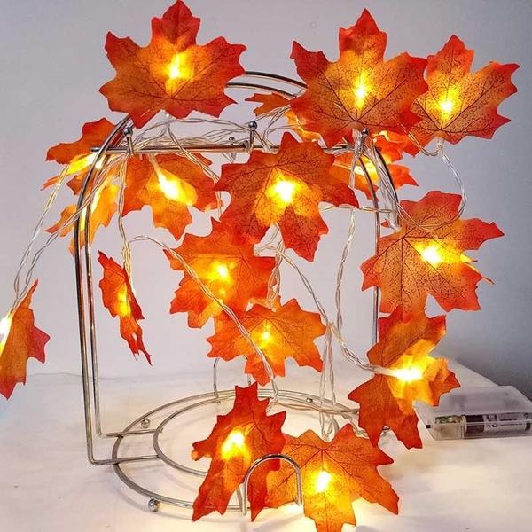 Lighted Fall Garland 40 LED String Light Holiday Decor & Apparel refund_fee:800 Warranty